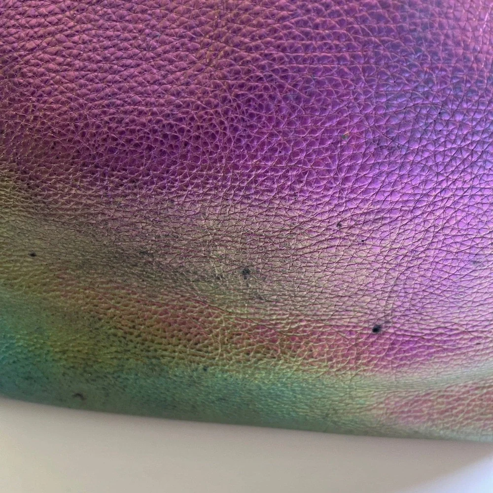 Coach Multicolor Iridescent Holographic Tote Bag Good Shape Purple Silver Flaws - Picture 15 of 16